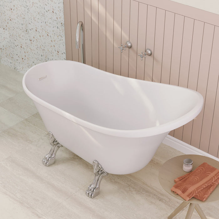 Clawfoot Freestanding Acrylic Bath -  Chrome Feet