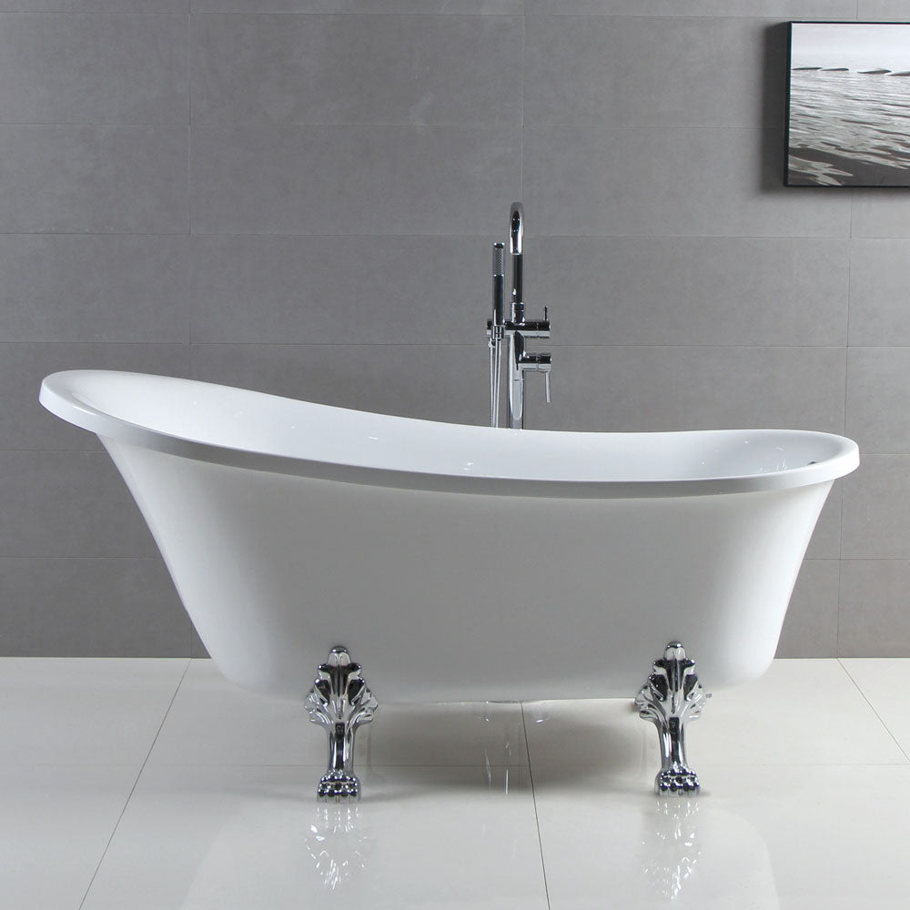 Clawfoot Freestanding Acrylic Bath -  Chrome Feet
