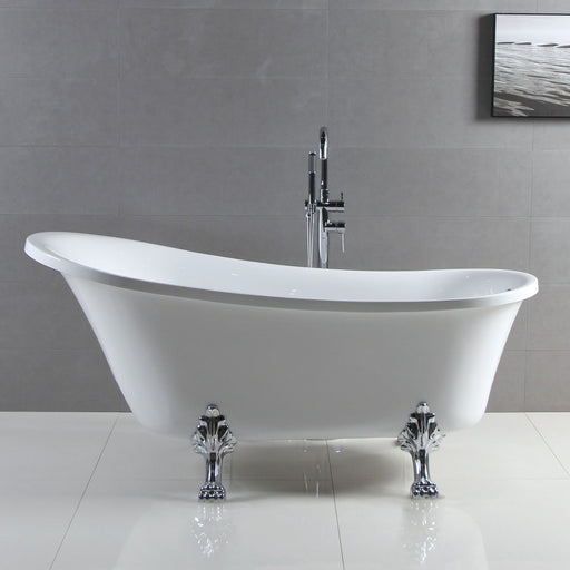 Clawfoot Freestanding Acrylic Bath -  Chrome Feet