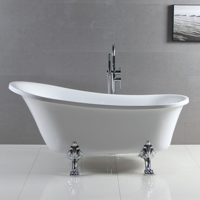 Clawfoot Freestanding Acrylic Bath -  Chrome Feet