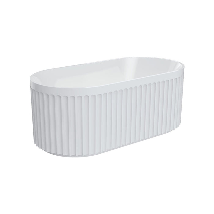 Eleanor Fluted Freestanding Acrylic Bath - Gloss White