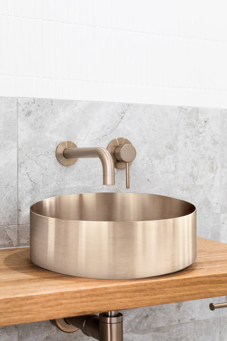 Lavello Round Steel Bathroom Basin 380 x 110 - Champagne