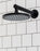 Round Wall Shower Arm 400mm - Matte Black