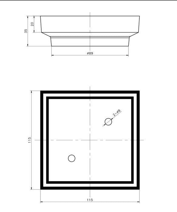 Chrome Slim Smart Tile Insert Floor Waste 115*115mm