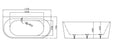 Lisbon Back to Wall 1700mm Bath Tub