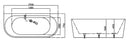 Lisbon Back to Wall 1500mm Bath Tub