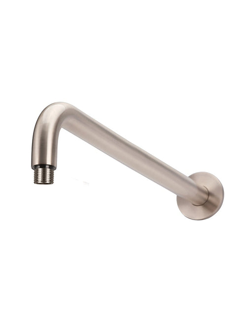 Round Wall Shower Curved  Arm 400mm - Champagne