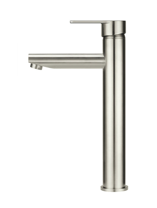 Round Paddle Tall Basin Mixer - Brushed Nickel