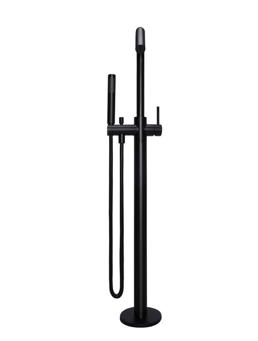 Round Freestanding Bath Spout & Hand Shower - Matte Black