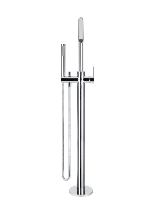 Round Paddle Freestanding Bath Spout & Hand Shower - Polished Chrome