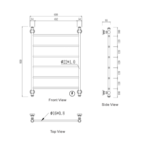 Medoc 6 Bar Heated Towel Rail – Chrome