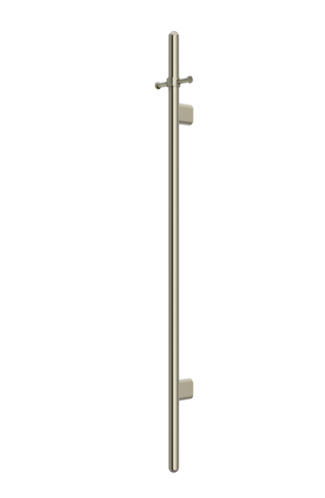 Heated Vertical Towel Rail - Brushed Nickel