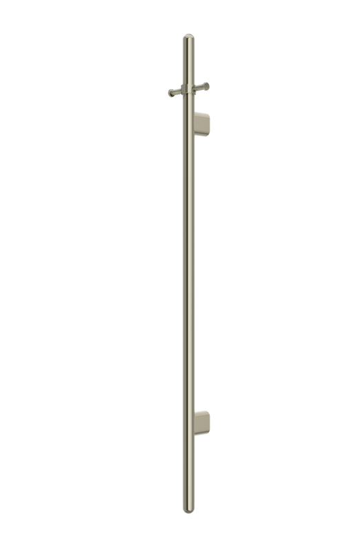 Heated Vertical Towel Rail - Brushed Nickel
