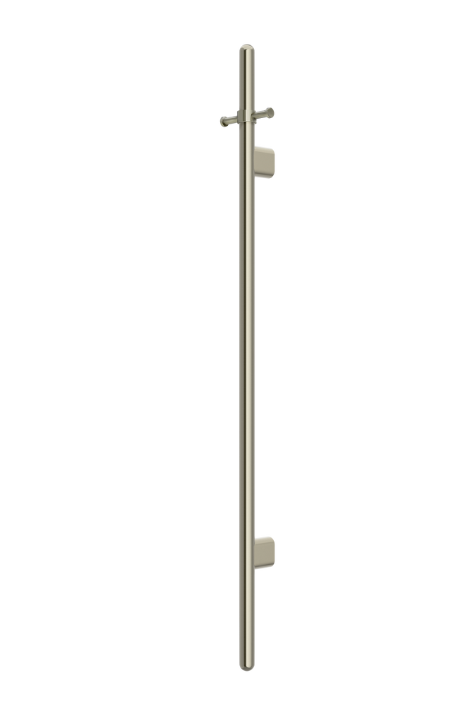 Heated Vertical Towel Rail - Brushed Nickel