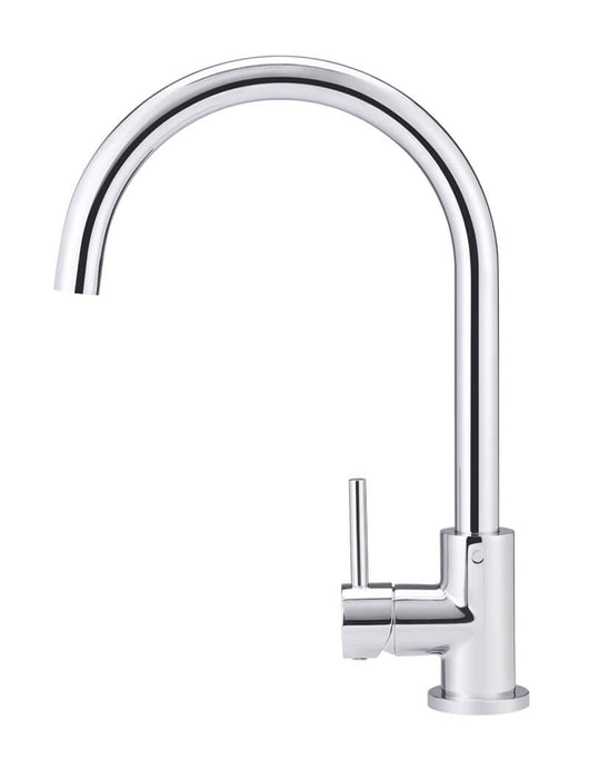 Round Gooseneck Kitchen Mixer Tap - Polished Chrome