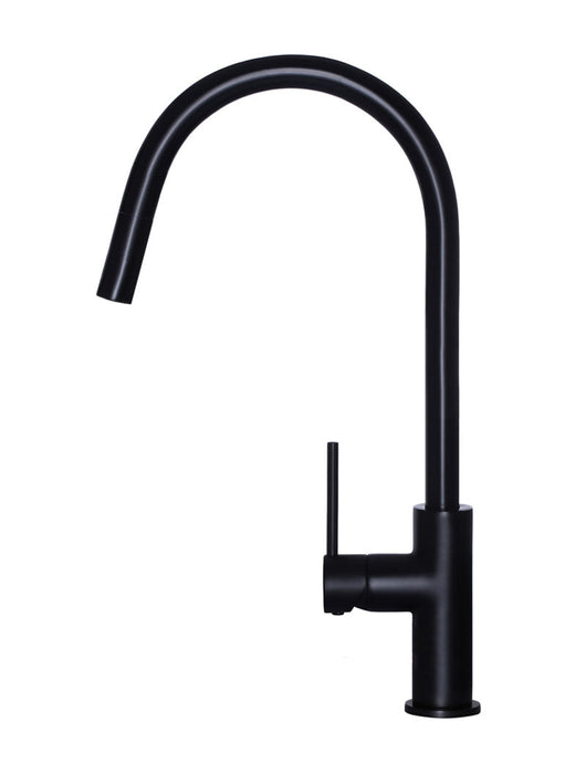 Round Piccola Pull Out Kitchen Mixer Tap - Matte Black