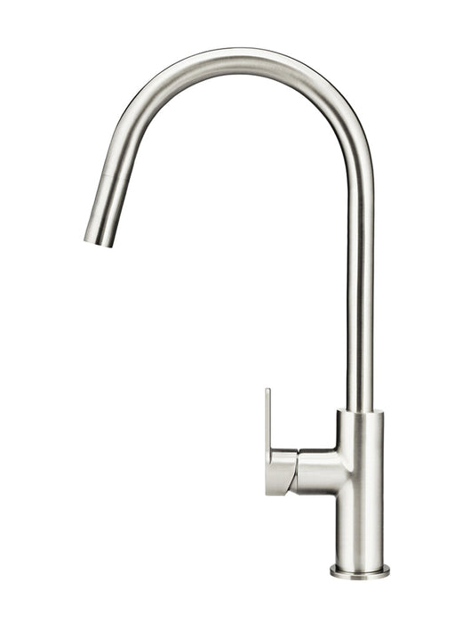 Round Paddle Piccola  Pull Out Kitchen Mixer Tap - Brushed Nickel