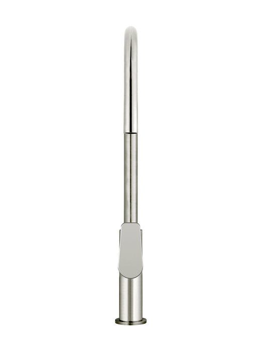 Round Paddle Piccola  Pull Out Kitchen Mixer Tap - Brushed Nickel
