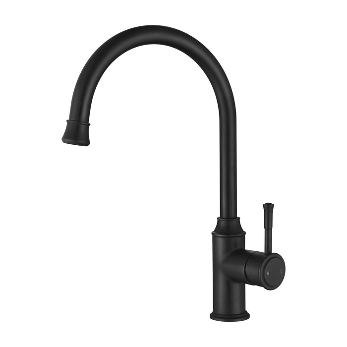 Montpellier Gooseneck Kitchen Mixer Matte Black