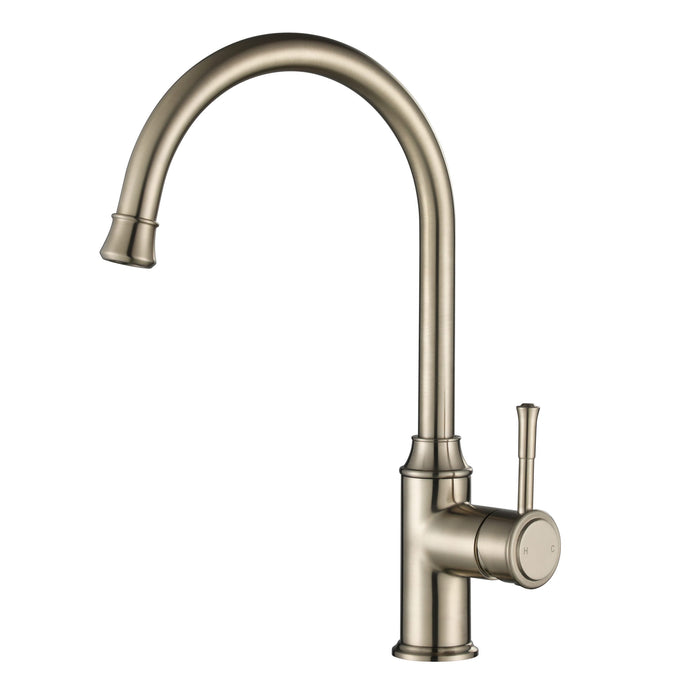 Montpellier Gooseneck Kitchen Mixer - Brushed Nickel