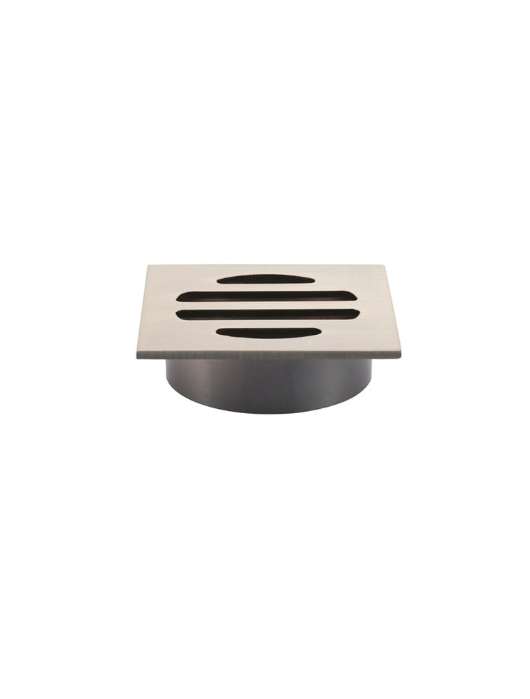 Square Floor Grate Shower Drain 50mm Outlet - Champagne