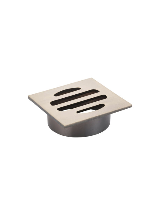 Square Floor Grate Shower Drain 50mm Outlet - Champagne