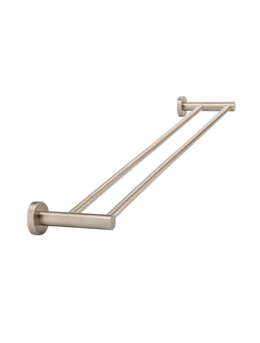 Round Double Towel Rail 600mm -  Champagne