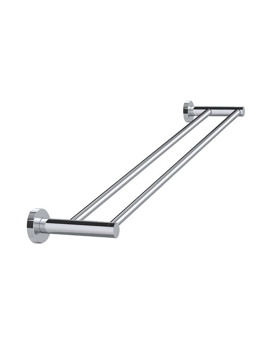 Round Double Towel Rail 600mm - Polished Chrome