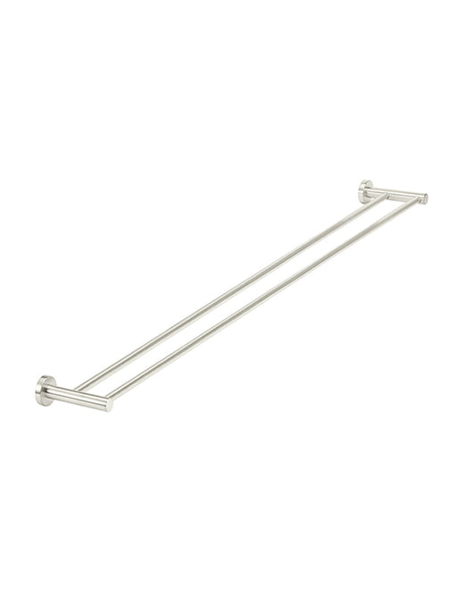 Round Double Towel Rail 900mm - Brushed Nickel