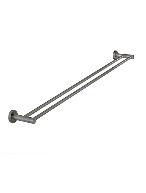 Round Double Towel Rail 900mm - Shadow Gunmetal