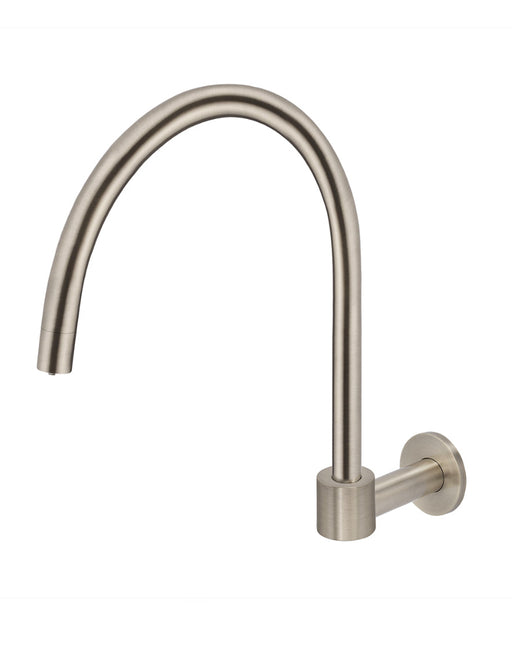 Round High-Rise Swivel Wall Spout - Champagne