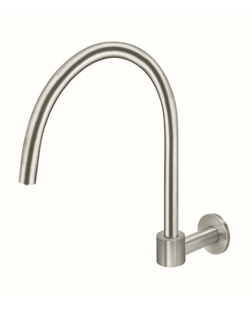 Round High-Rise Swivel Wall Spout - Brushed Nickel
