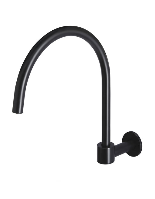 Round High-Rise Swivel Wall Spout - Matte Black