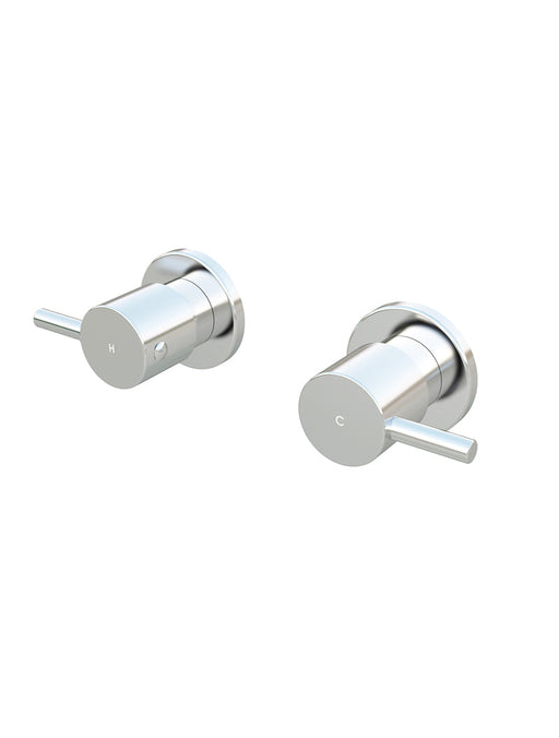 Round Quarter Turn Wall Top Assemblies - Polished Chrome