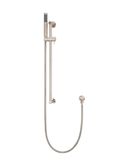 Round Hand Shower On Rail Column - Champagne