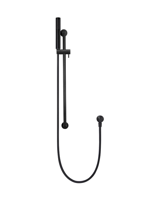 Round Hand Shower On Rail Column - Matte Black