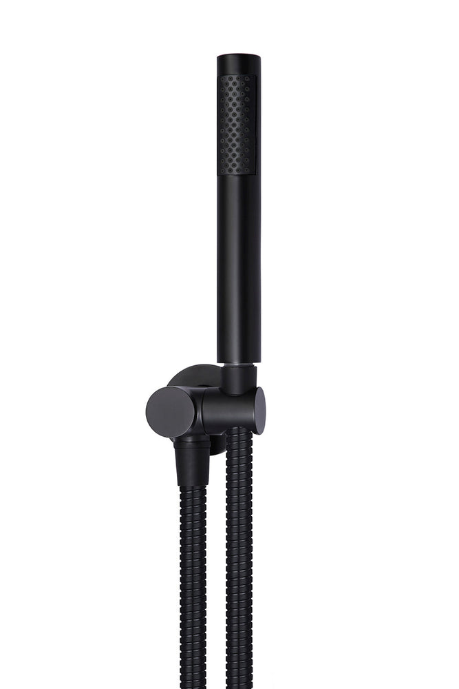 Round Shower On Bracket - Matte Black