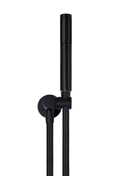 Round Shower On Bracket - Matte Black