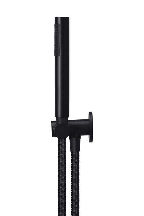 Round Shower On Bracket - Matte Black