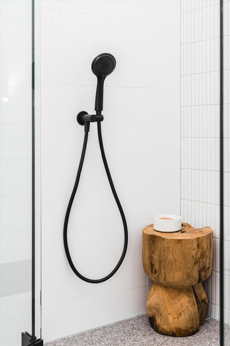 Round Hand Shower On Swivel Bracket - Matte Black