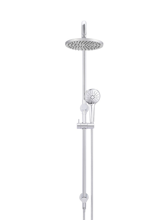 Round Combination Shower Rail, 200mm Rose, Three Function Hand Shower - Polished Chrome