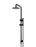 Round Combination Shower Rail, 200mm Rose, Single Function Hand Shower - Matte Black