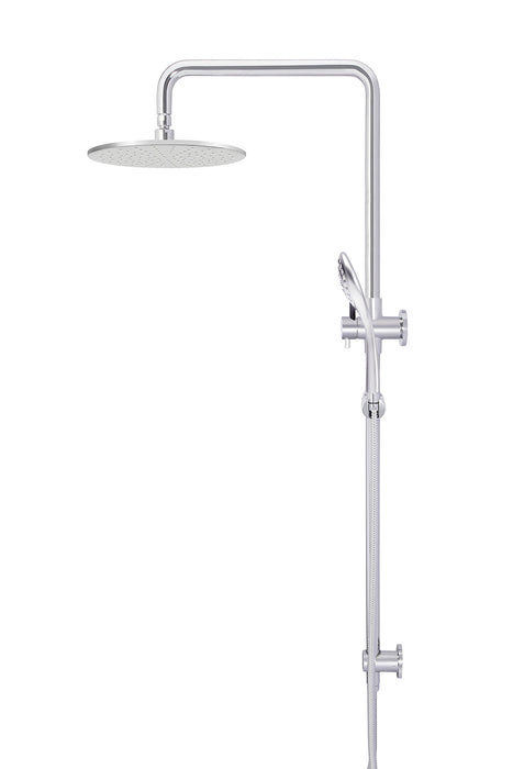 Round Combination Shower Rail, 300mm Rose, Three Function Hand Shower - Polished Chrome