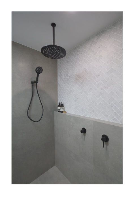 Round Shower Rose 300mm - Matte Black