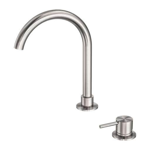 Mecca Hob Basin Mixer Round Swivel Spout - Brushed Nickel