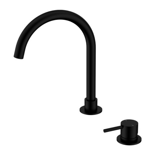 Mecca Hob Basin Mixer Round Swivel Spout - Matte Black