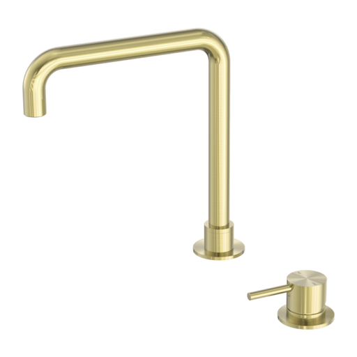 Mecca Hob Basin Mixer Square Swivel Spout - Brushed Gold