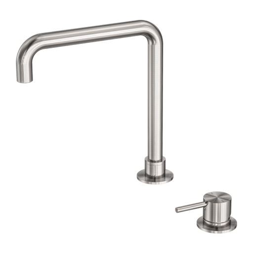 Mecca Hob Basin Mixer Square Swivel Spout - Brushed Nickel