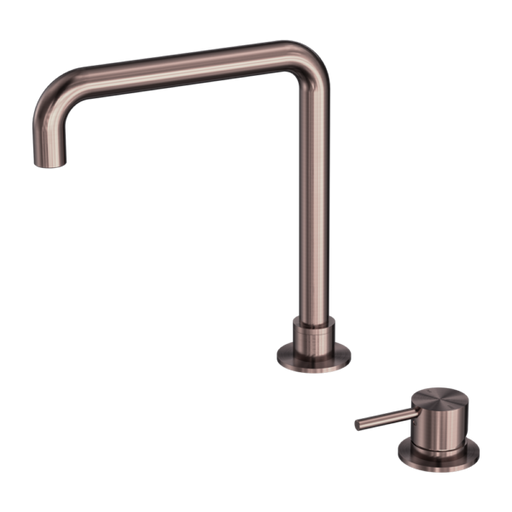 Mecca Hob Basin Mixer Square Swivel Spout - Brushed Bronze