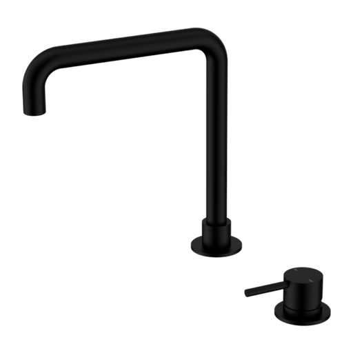 Mecca Hob Basin Mixer Square Swivel Spout - Matte Black